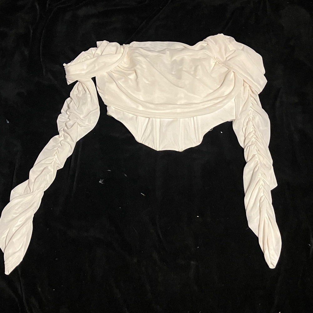 Elegant Cream Off-Shoulder Women's Top